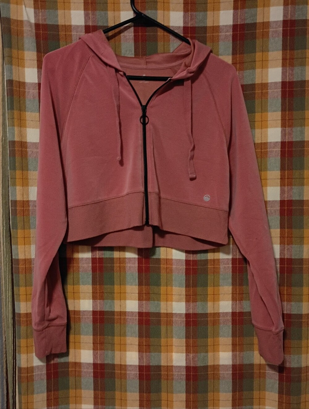 Gilly Hicks Mauve Pink Cropped Full Zip Hoodie XS